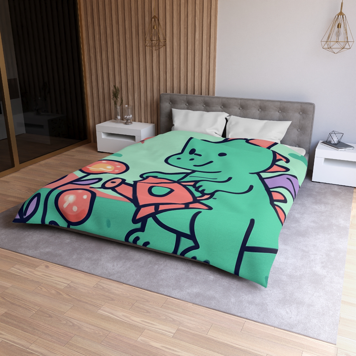 Cosmic Garden Dragon designer printed duvets