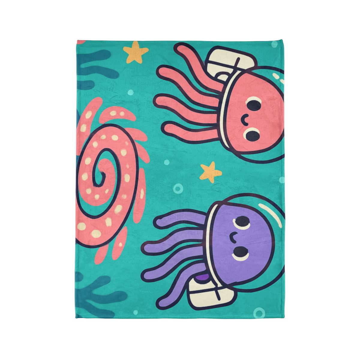 Jellyfish Astronauts In The Coral Nebula decorative home blankets