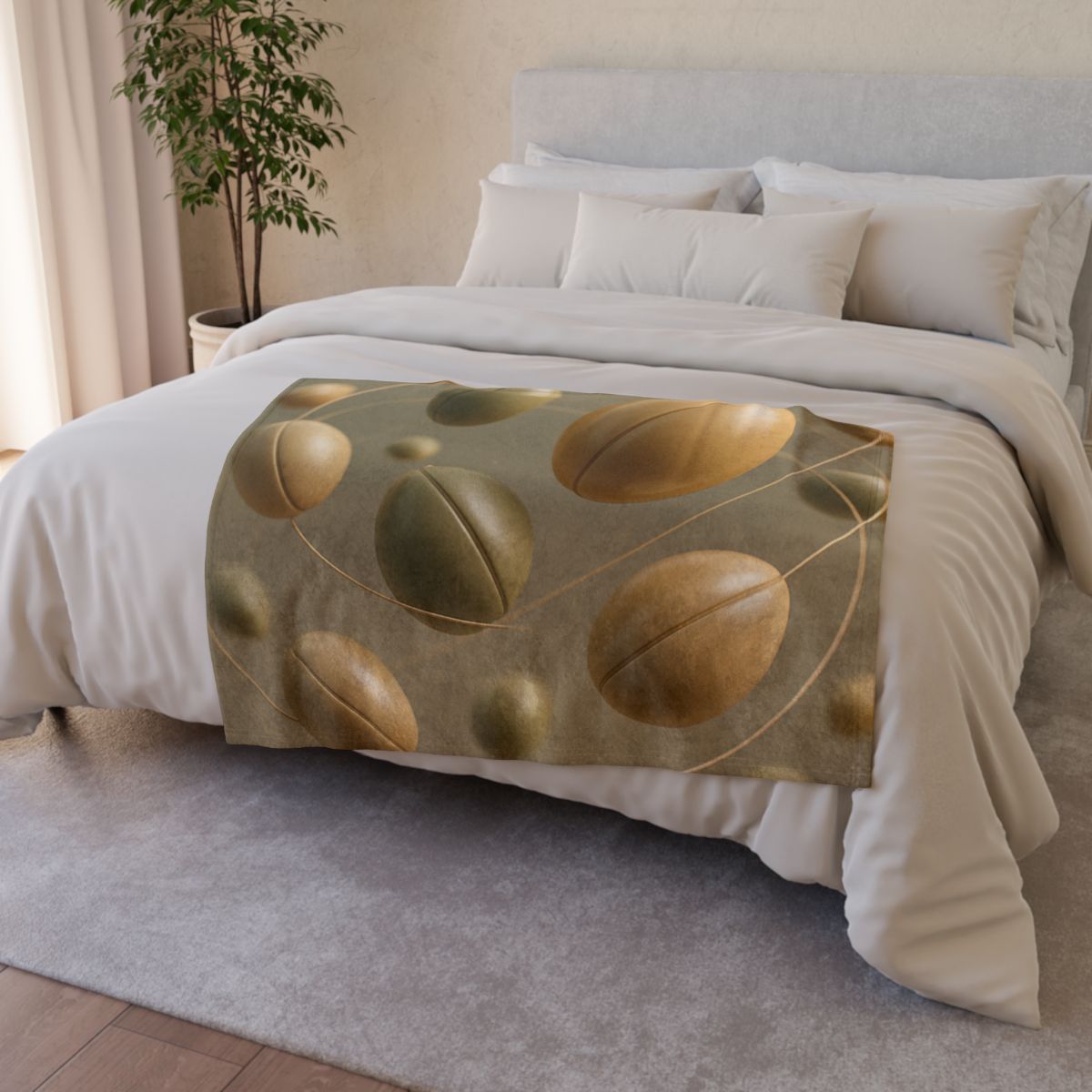 Seed Pod Orbit Cluster designer printed blankets