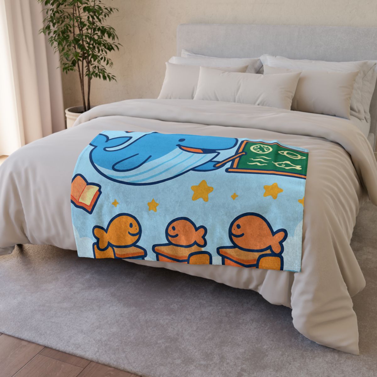Starry Whale Classroom designer printed blankets