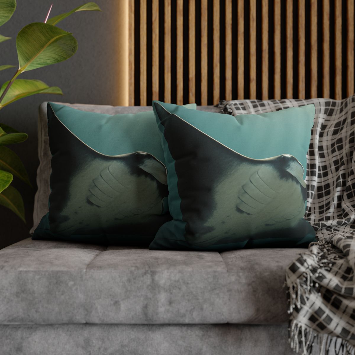 Silent Glide Giant Manta Ray personalized pillow covers