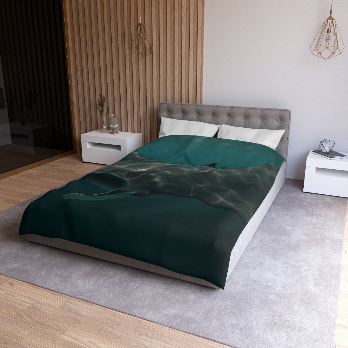 Moonlit Drift Giant Manta Ray custom duvets