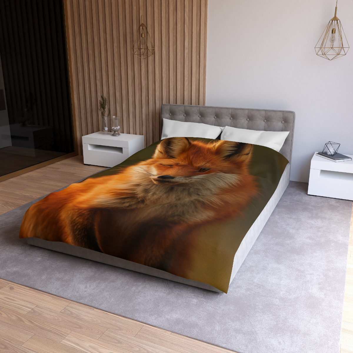 Crimson Whisper Red Fox custom duvets