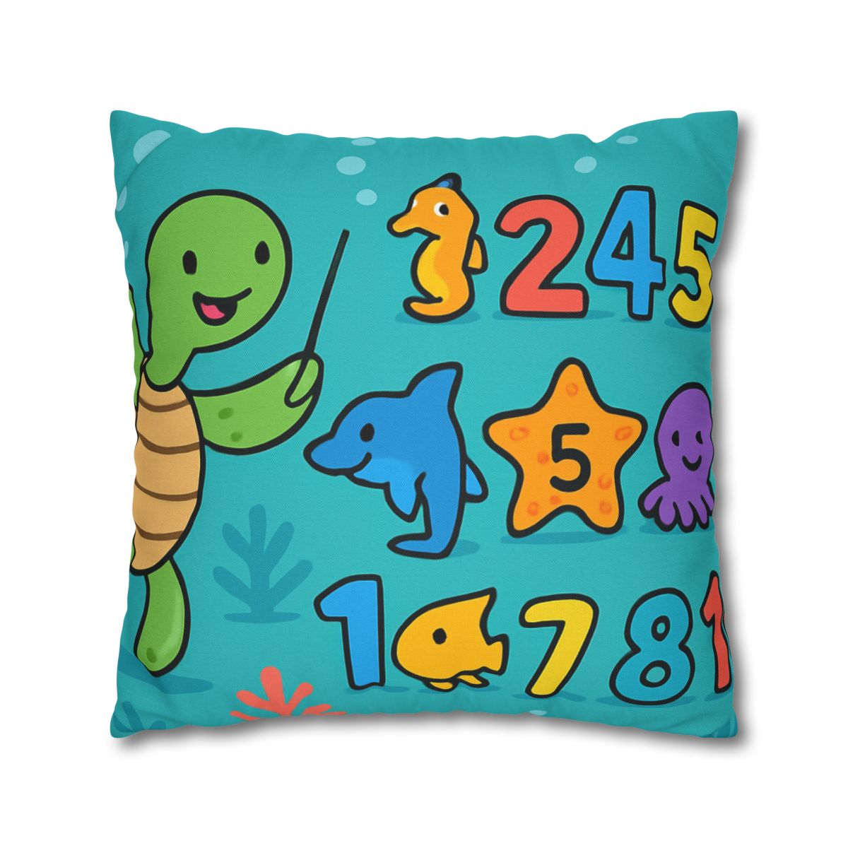 The Coral Reef Number Parade trendy patterned pillow cases