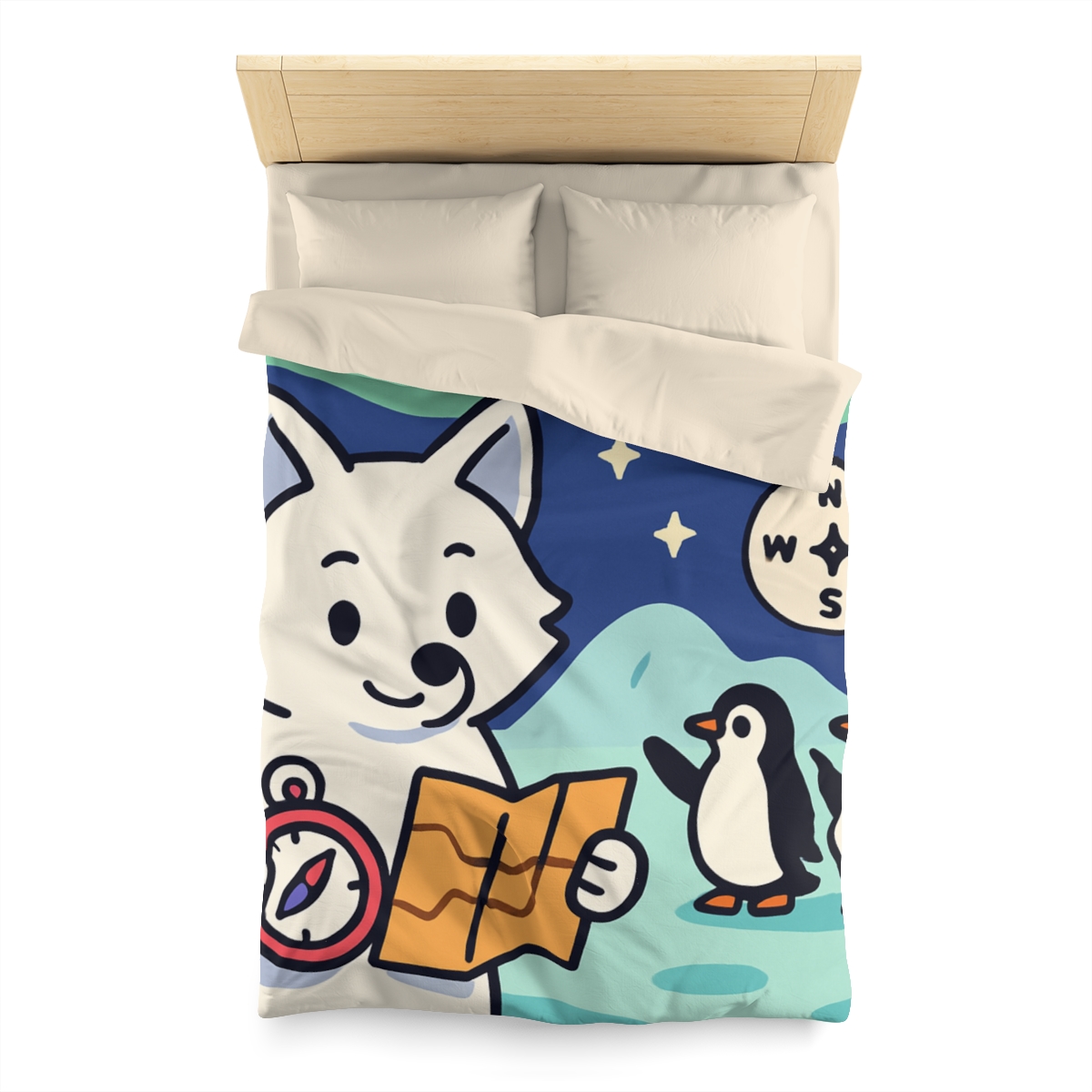 Aurora Fox And The Magnetic Map designer printed duvets