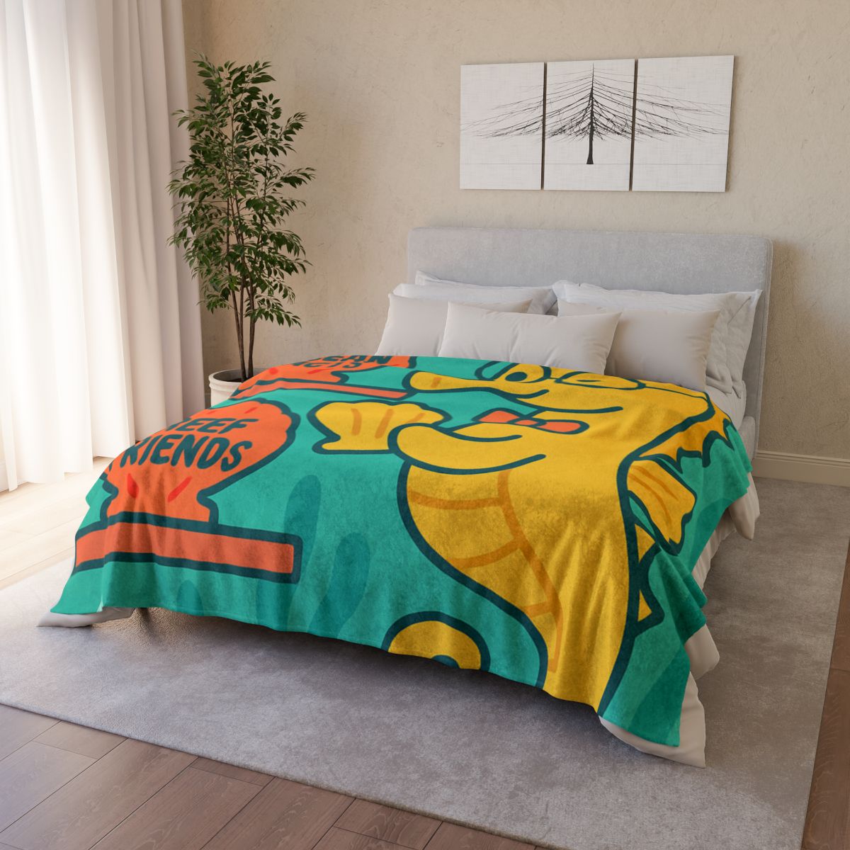 Underwater Library Of The Seahorse Librarian designer printed blankets