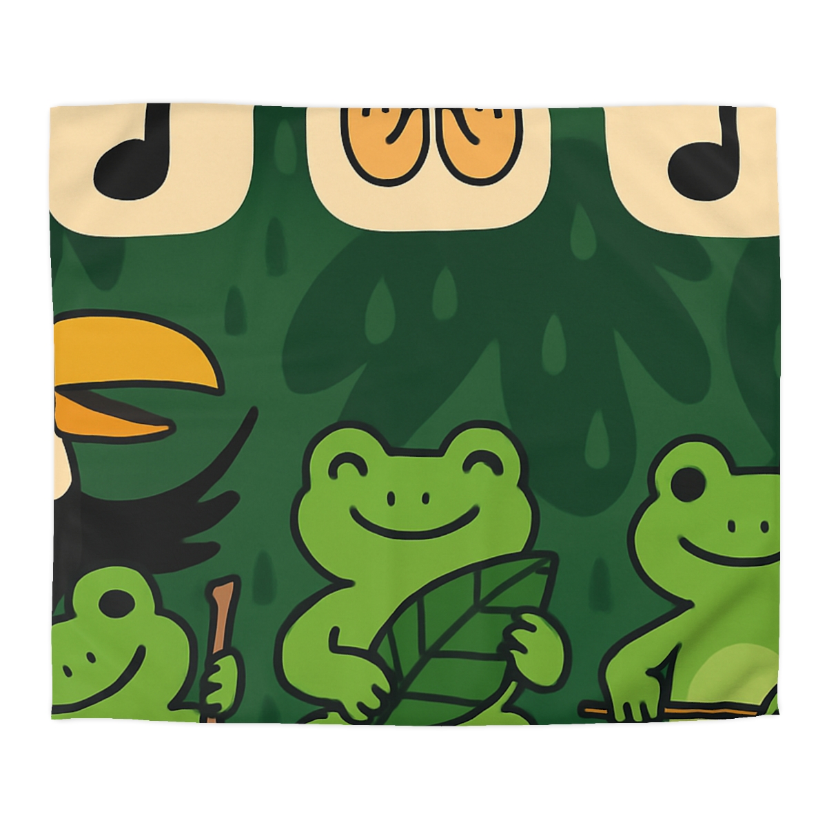 Jungle Rain Rhythm With The Frog Band soft comforter duvets