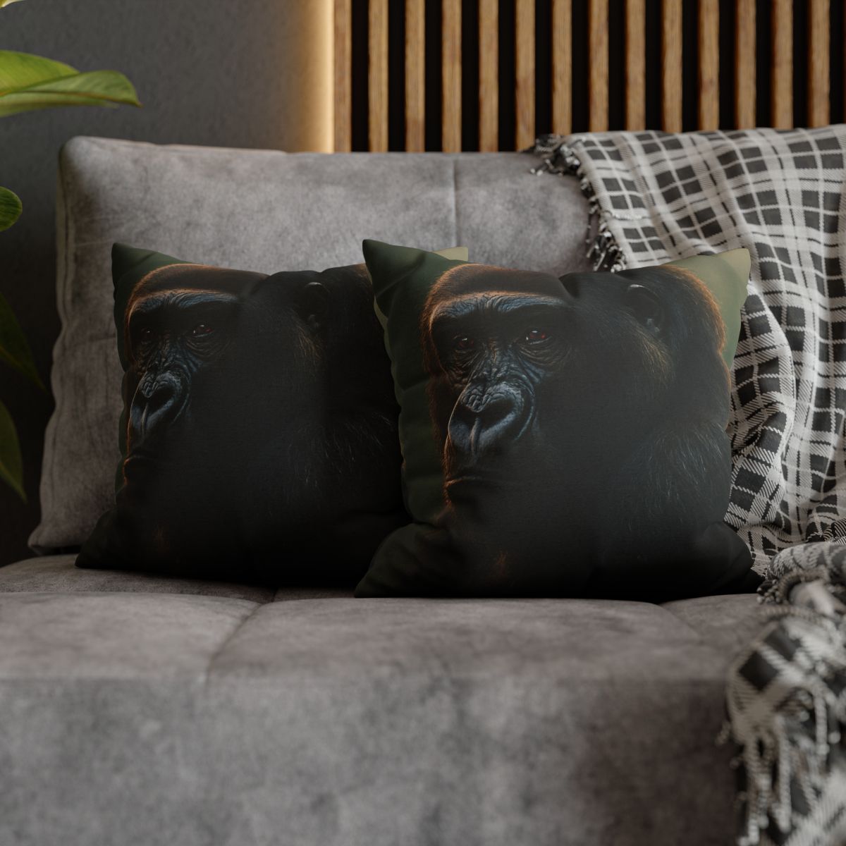 Silent Guardian Mountain Gorilla designer print pillow cases