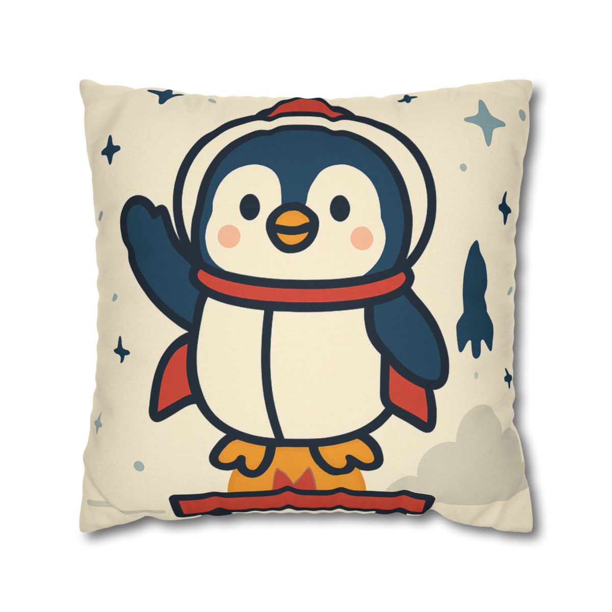 Rocket-Pilot Penguin designer print pillow cases