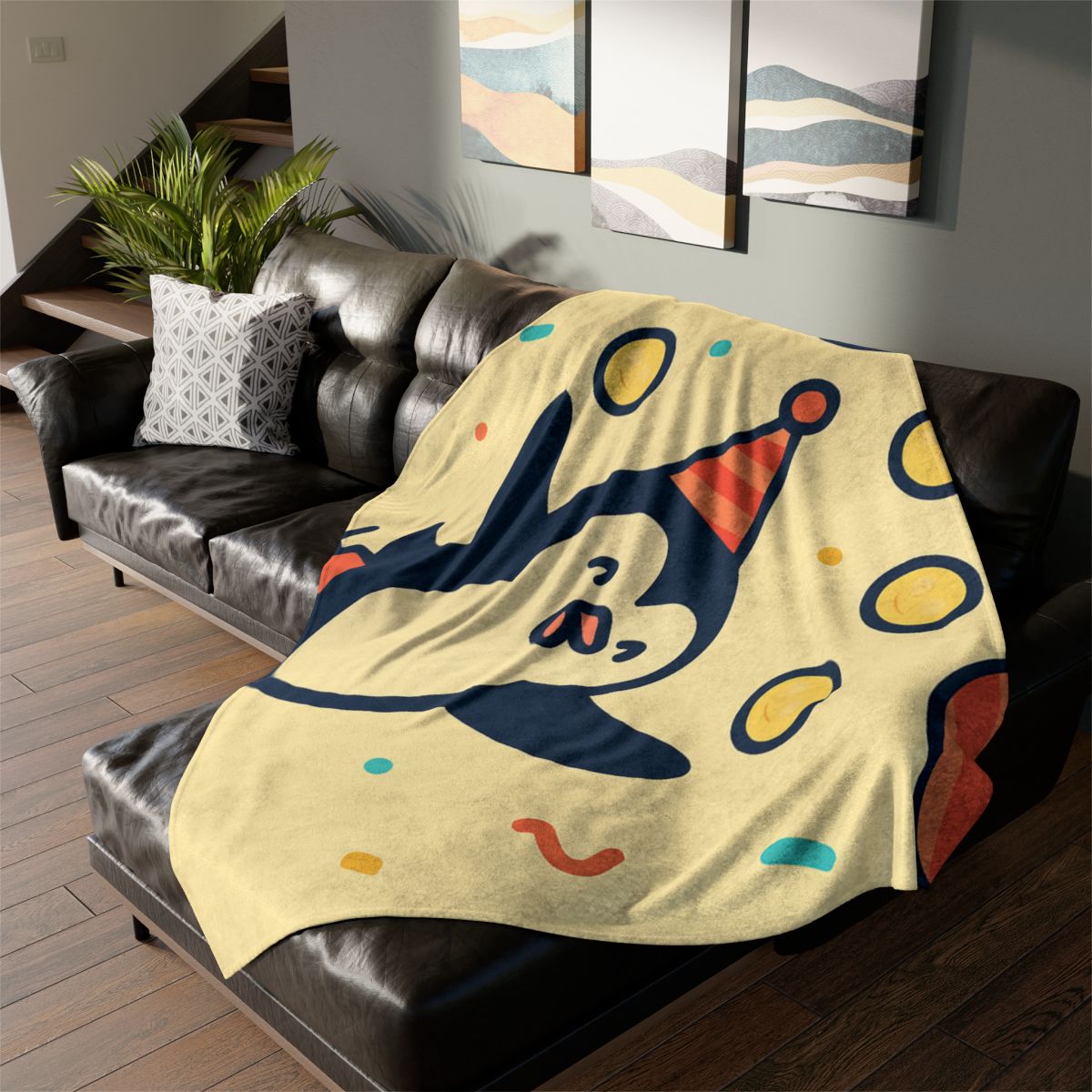 Cosmic Carnival Penguin warm winter blankets