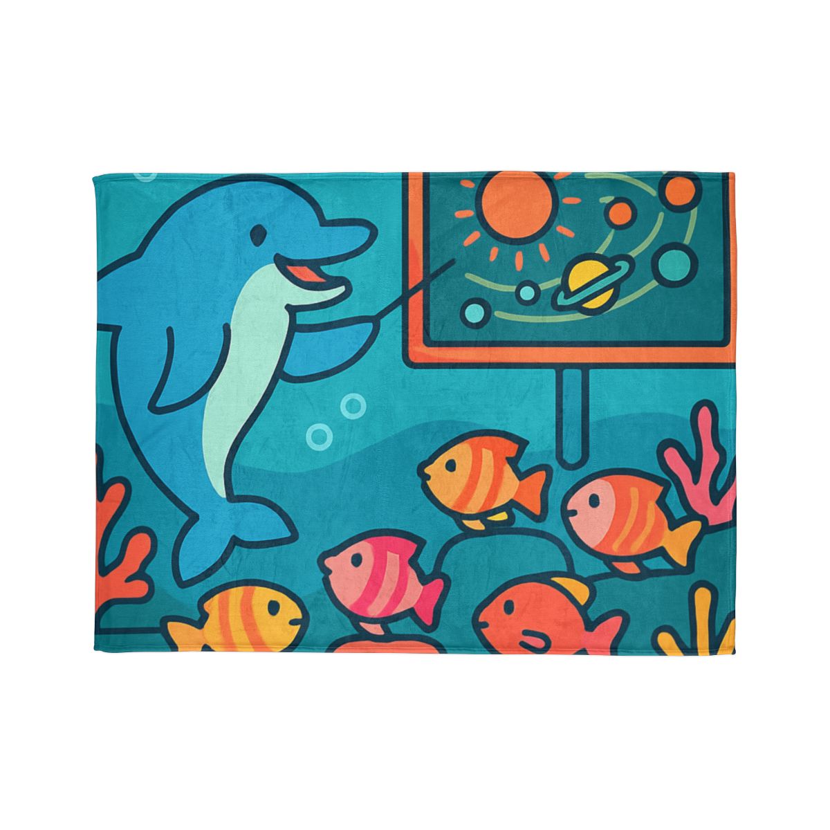 Cosmic Coral Reef Classroom decorative home blankets