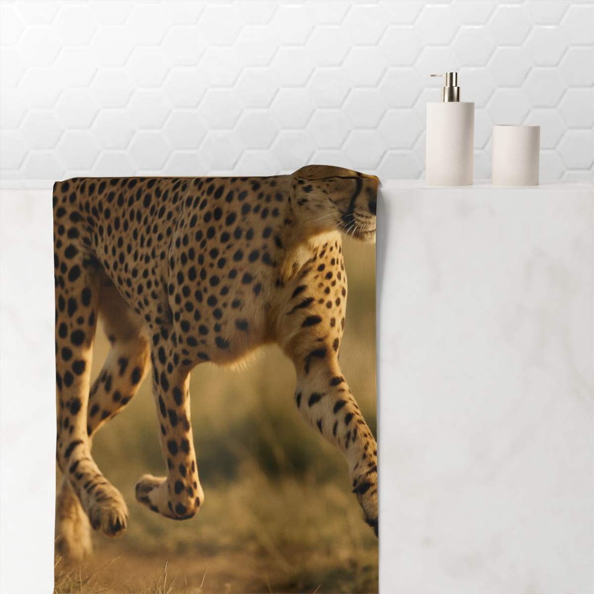Wind Runner Cheetah designer printed towels