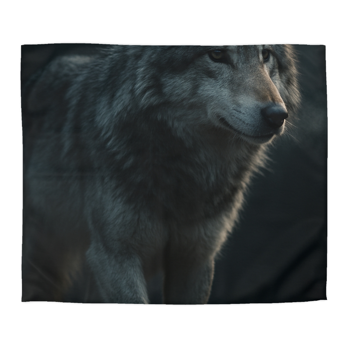 Moonlit Sentinel Gray Wolf trendy bedroom duvets