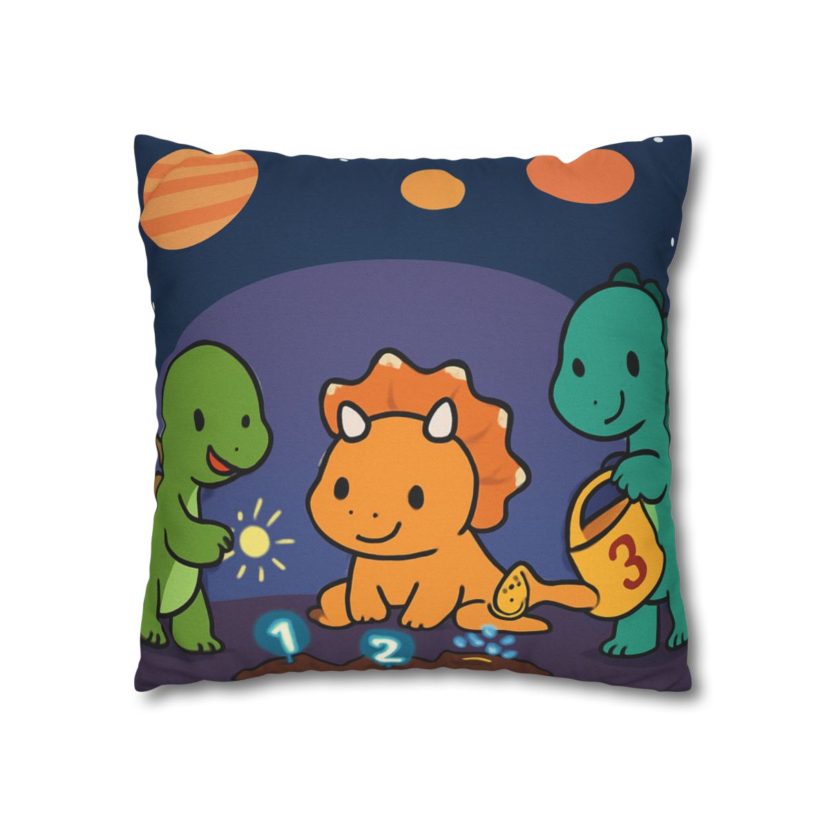 Galaxy Garden Dinosaurs designer print pillow cases
