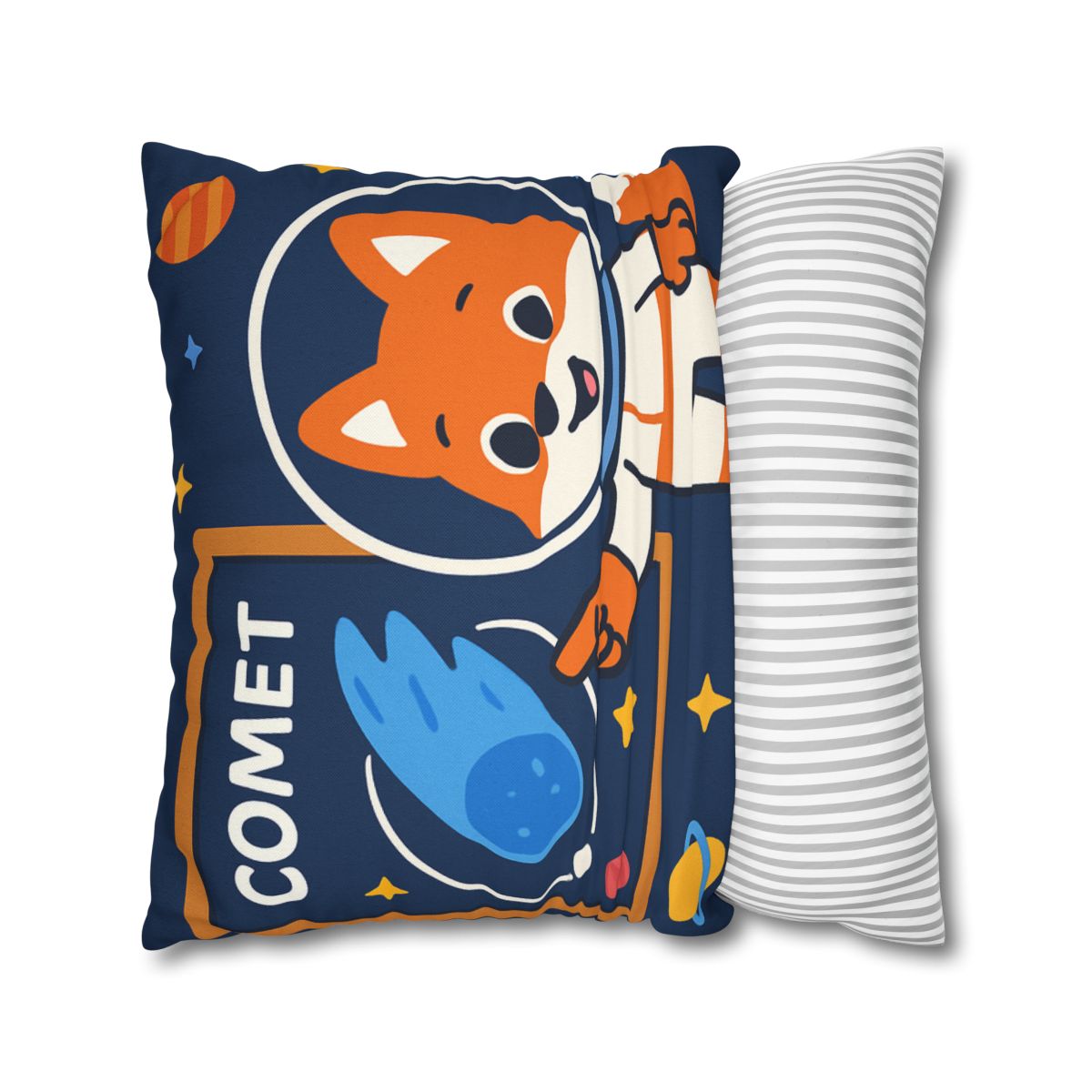 Comet Classroom With Curious Space Fox soft cotton pillow cases