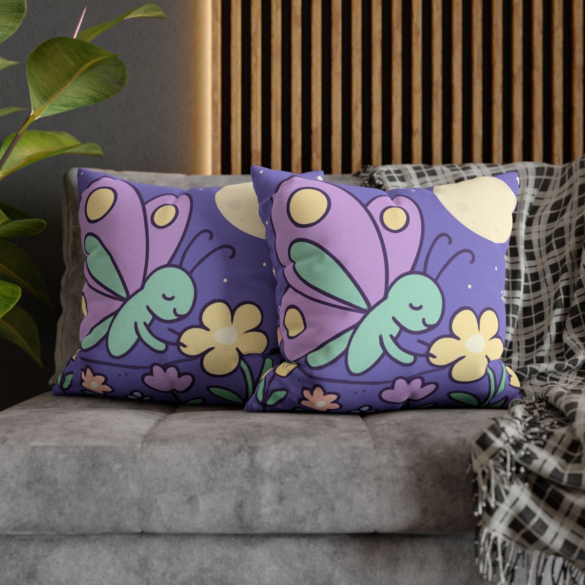 Moon Garden Butterfly designer print pillow cases