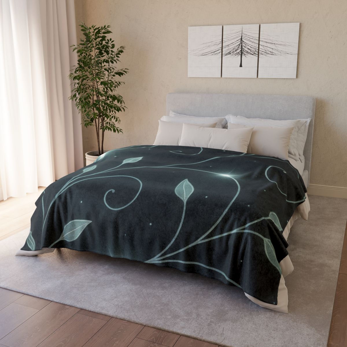 Starlit Vine Constellation trendy patterned blankets