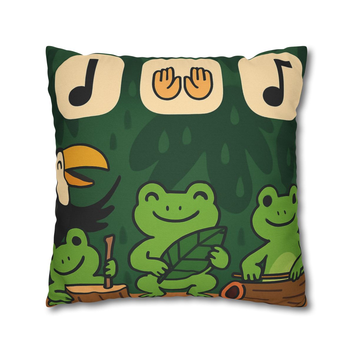 Jungle Rain Rhythm With The Frog Band comfortable bedding pillow covers