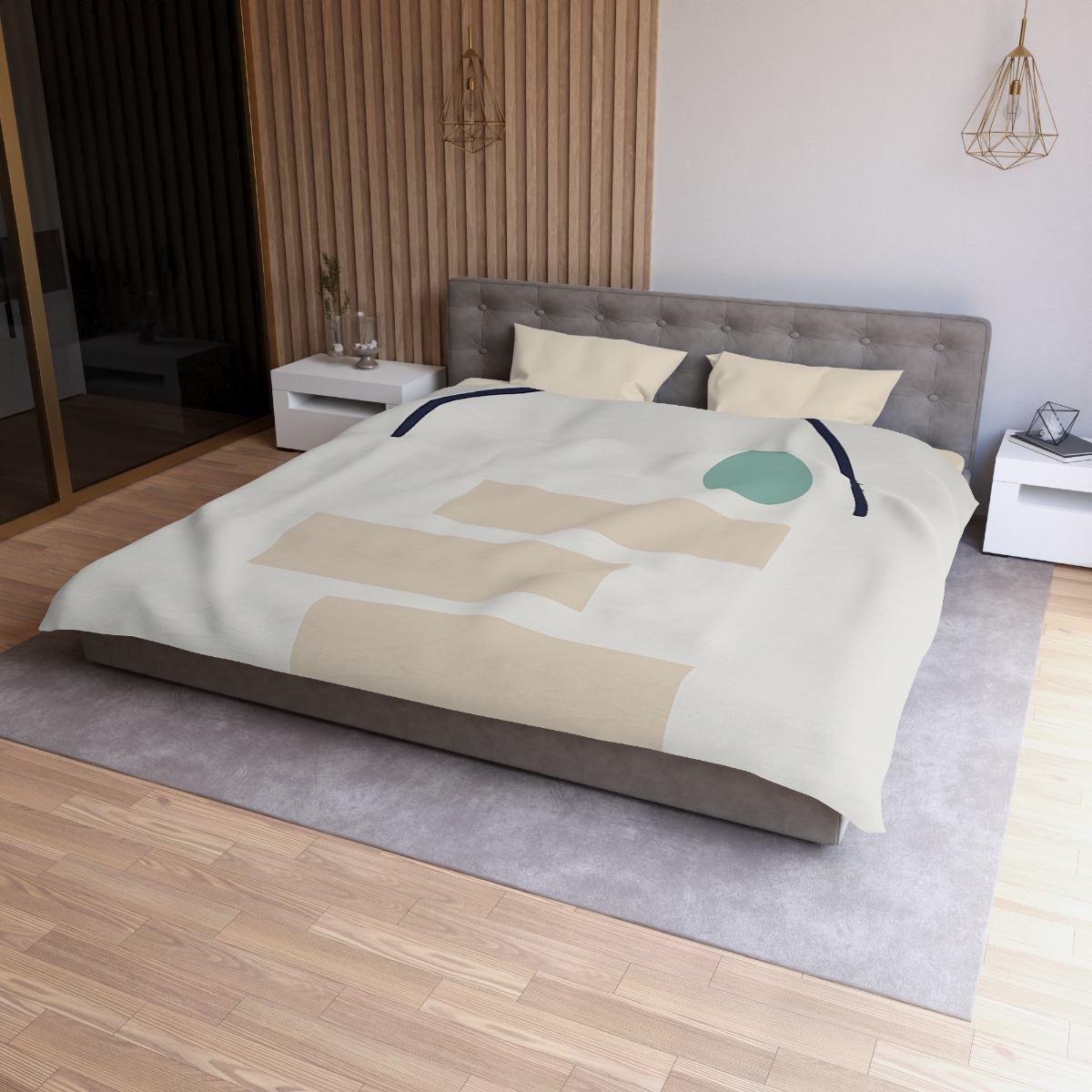 Quiet Arc With Stepped Blocks designer printed duvets