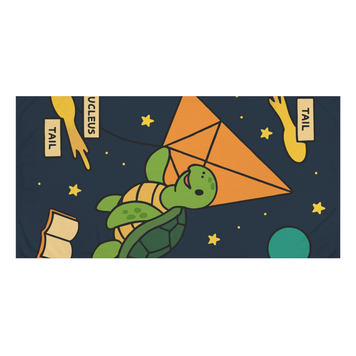 Solar Sail Turtle In The Comet Classroom personalized bath towels