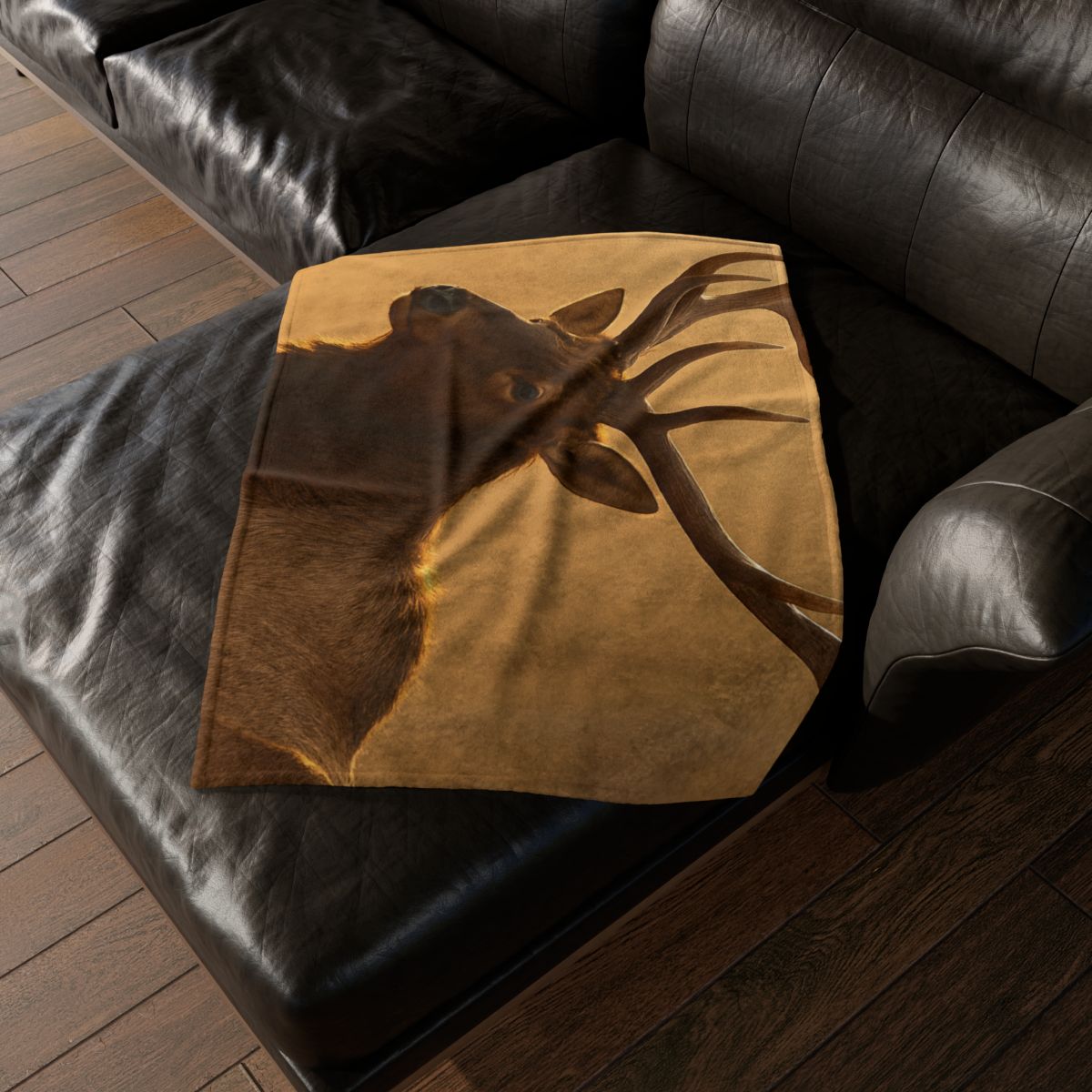 Antler Crown Mountain Elk personalized cozy blankets
