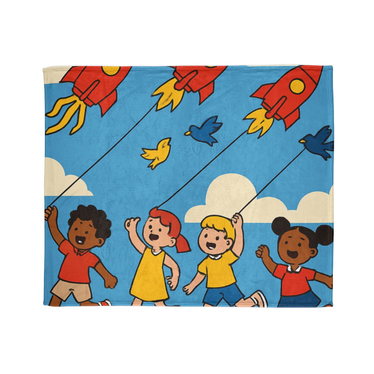 Rocket Kite Race trendy patterned blankets