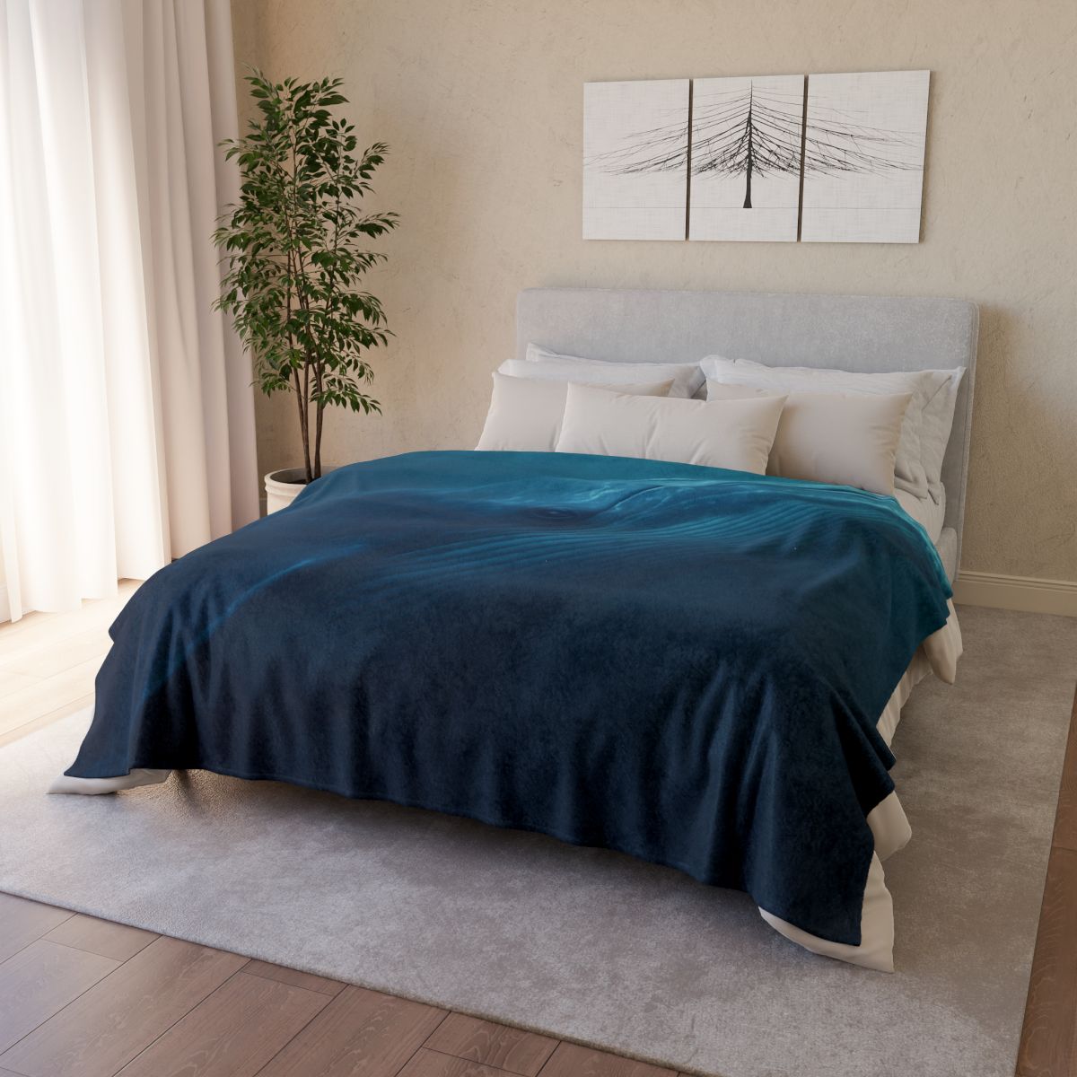 Ocean Giant Blue Whale designer printed blankets