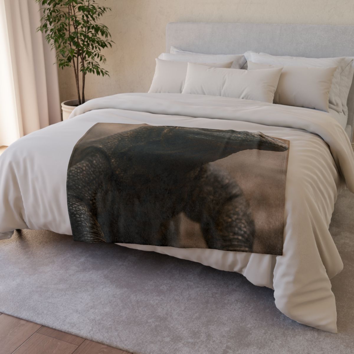 Ancient Sentinel Komodo Dragon soft fleece blankets