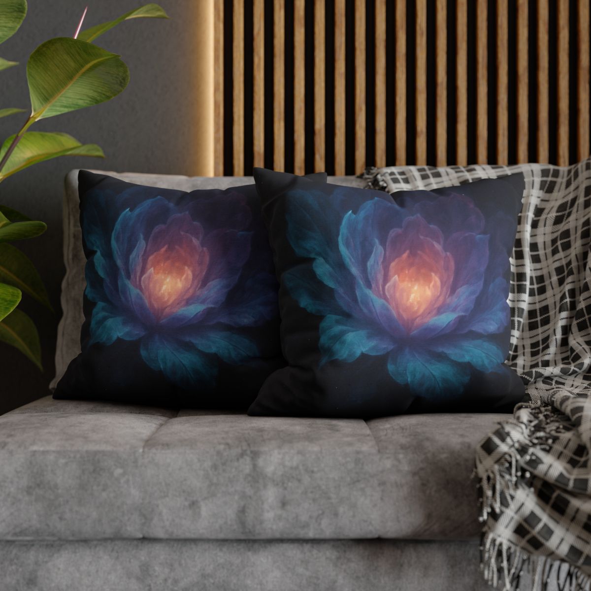 Prismatic Void Bloom comfortable bedding pillow covers