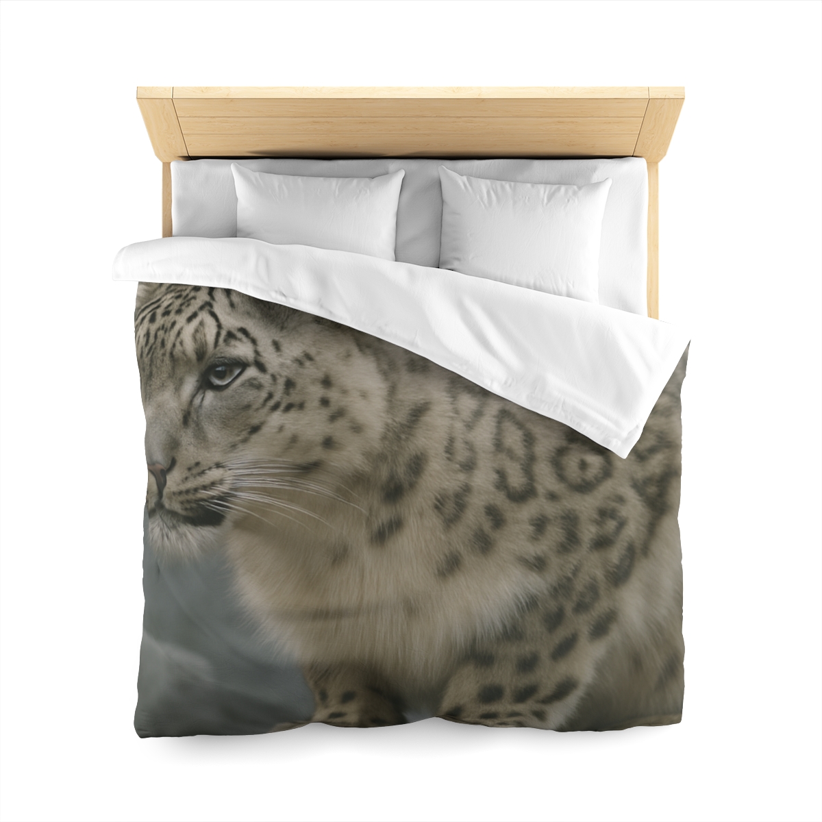 Silent Ridge Snow Leopard designer printed duvets