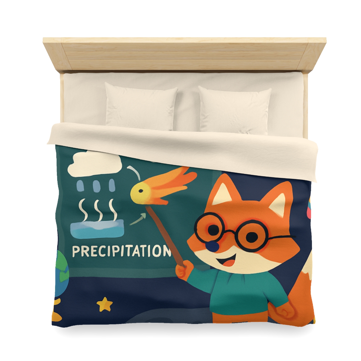 Comet Classroom With Professor Fox designer printed duvets