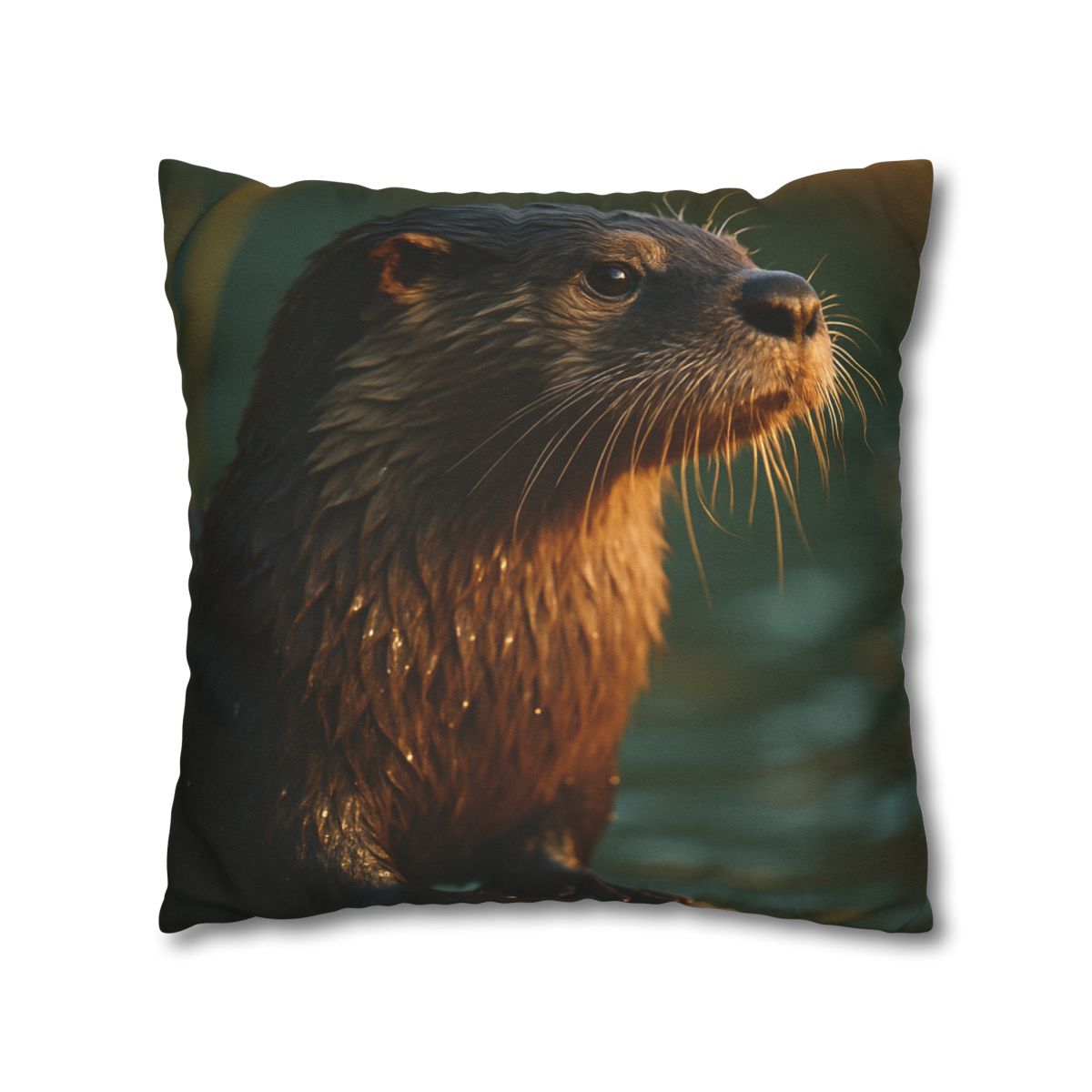 Glinting Stream River Otter soft cotton pillow cases
