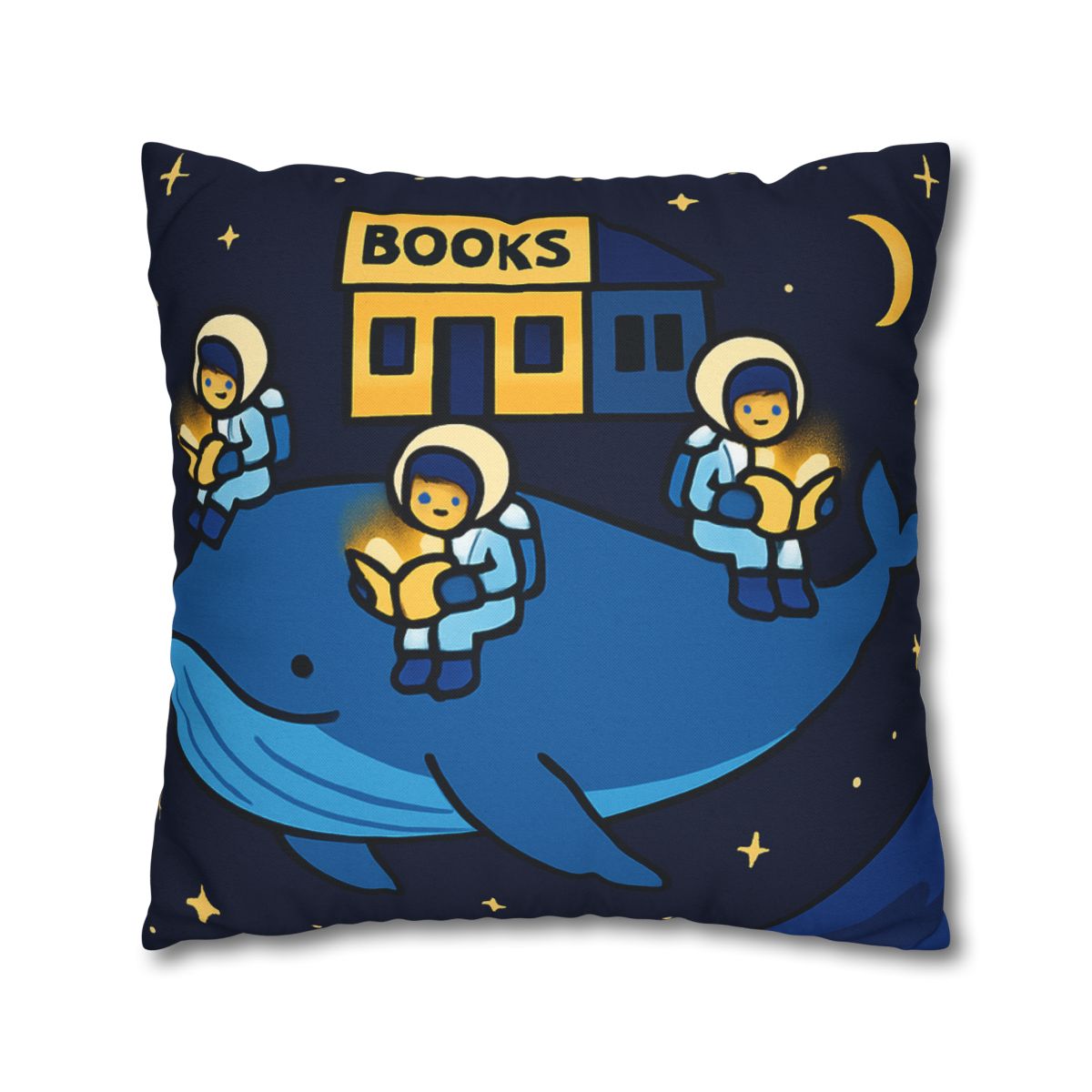 Starlight Library On A Floating Whale custom pillow cases