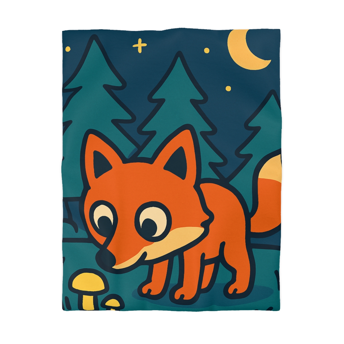 Starlight Forest Fox personalized bedding duvets