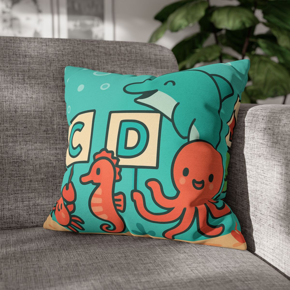 Coral Reef Alphabet Parade custom pillow cases