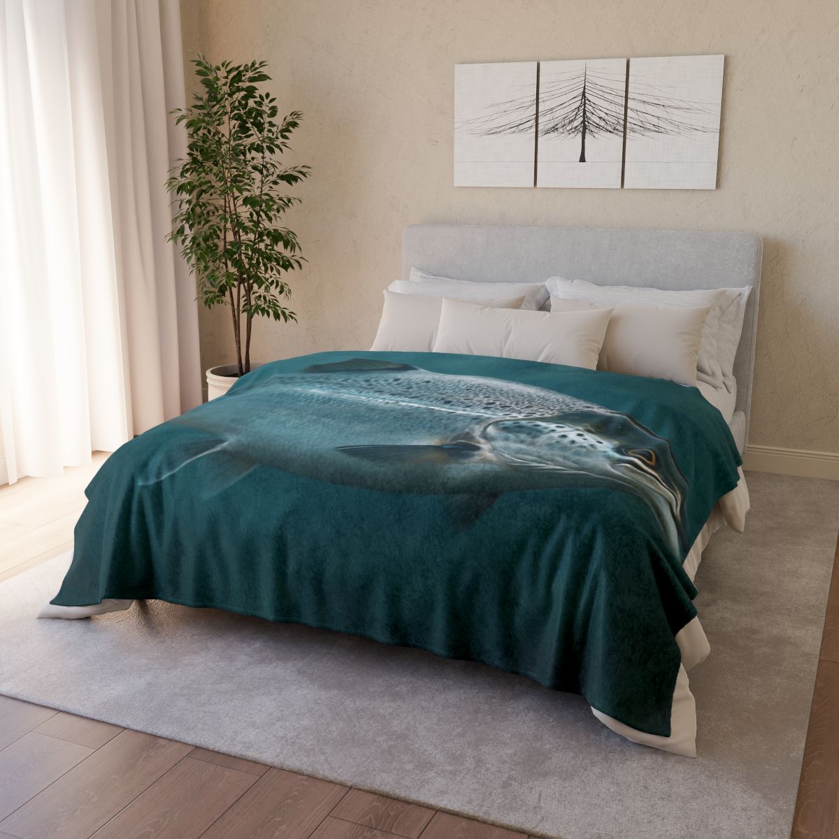 Silver Run Atlantic Salmon personalized cozy blankets
