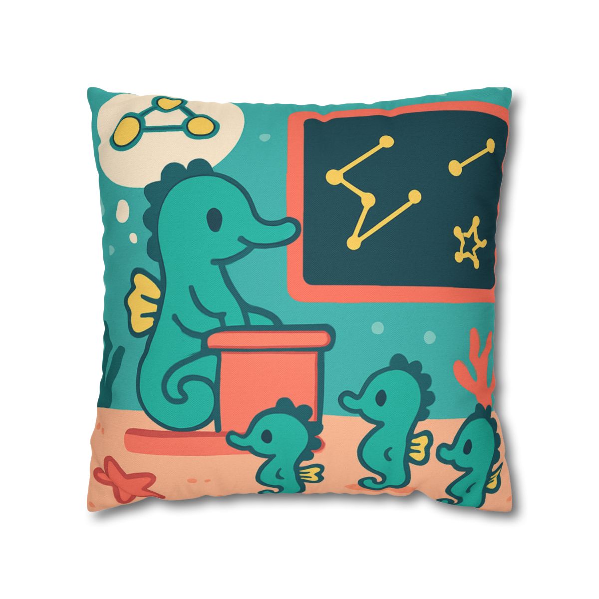 Starry Seahorse School personalized pillow covers