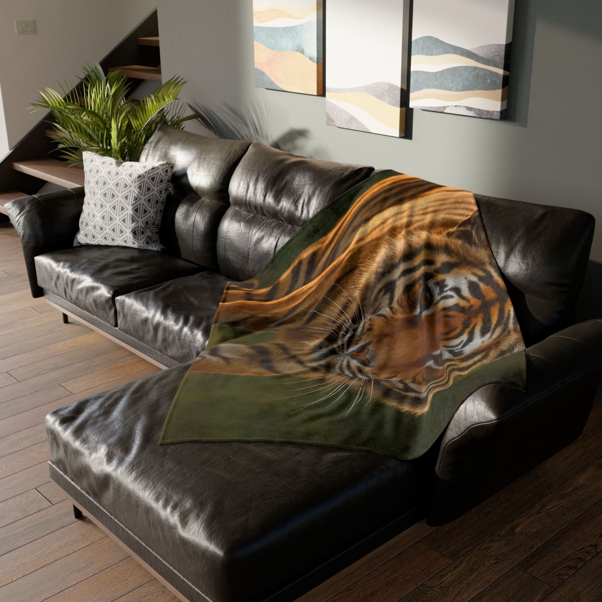 Forest Stalker Bengal Tiger soft fleece blankets