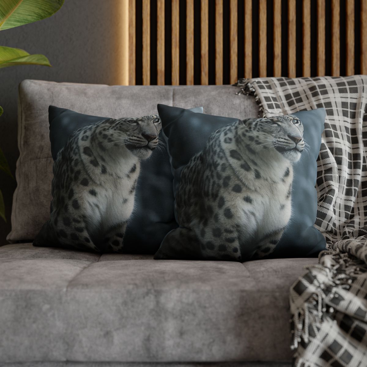 Crest Of Silence Snow Leopard soft cotton pillow cases