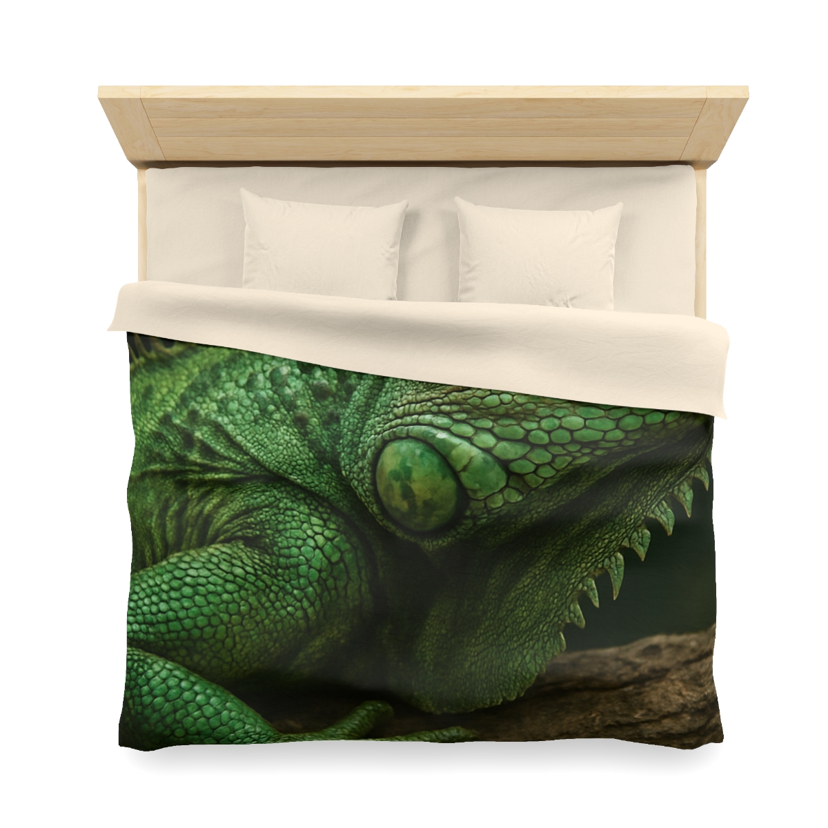Verdant Gaze Green Iguana personalized bedding duvets