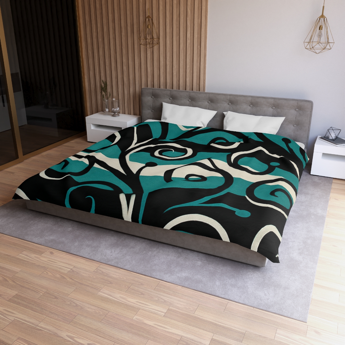 Vine Curl Wave Interference trendy bedroom duvets