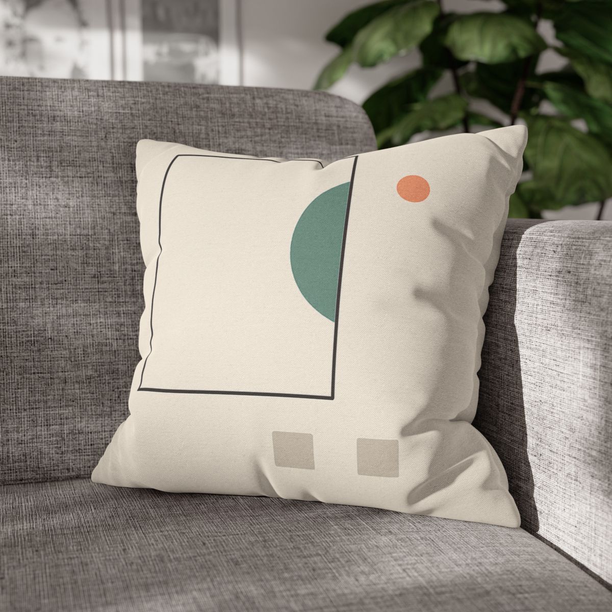 Offset Frame And Crescent Pause designer print pillow cases