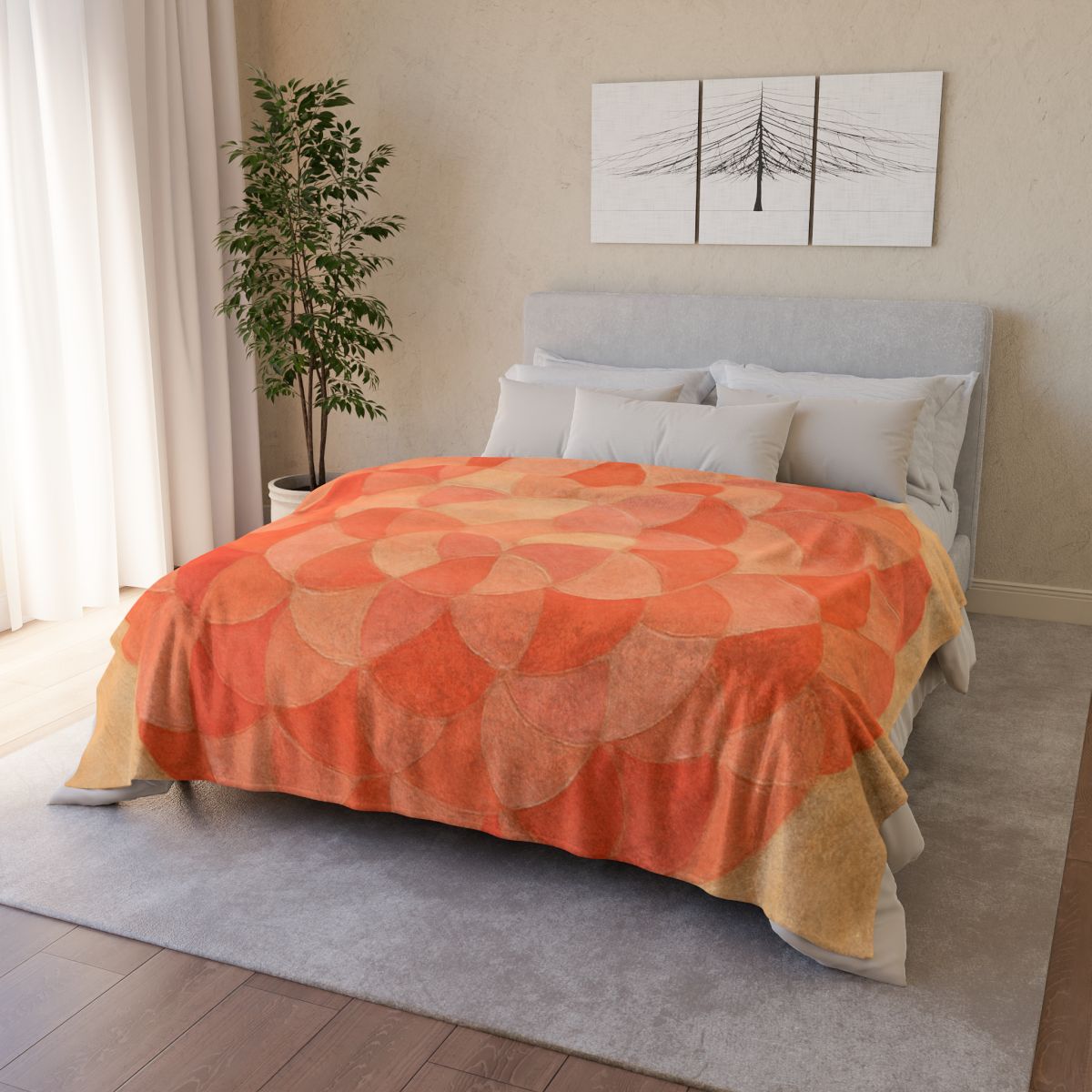 Petal Mosaic Halo designer printed blankets