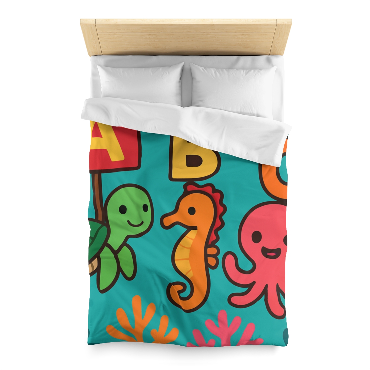 Coral Reef Alphabet Parade custom duvets