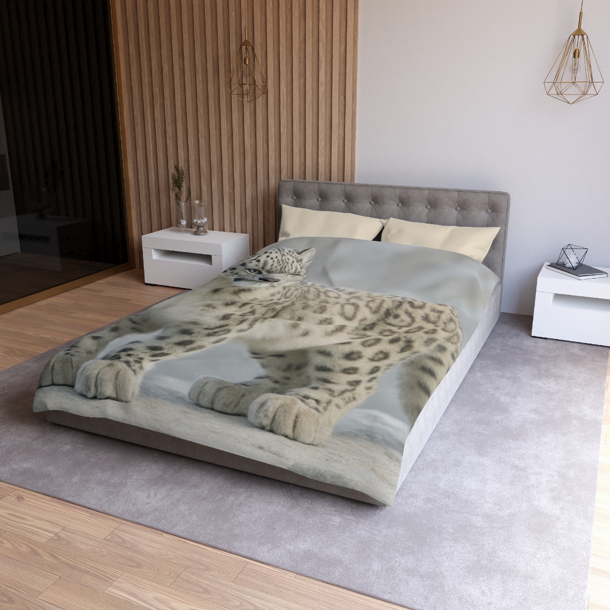 Snow Drift Hunter Snow Leopard soft comforter duvets