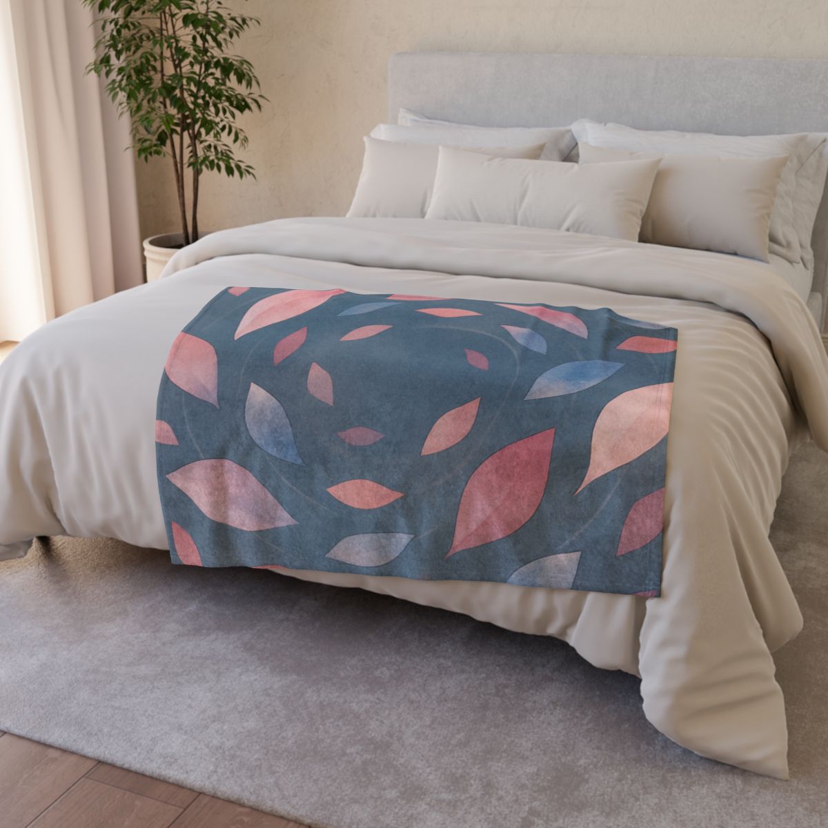 Orbiting Blossom Fragments soft fleece blankets