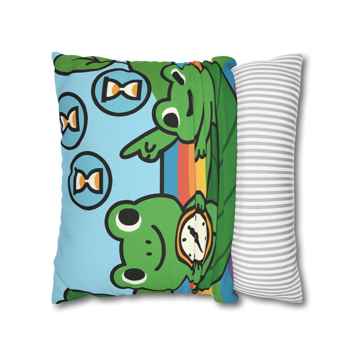 Rainbow River Time Travel Frogs custom pillow cases