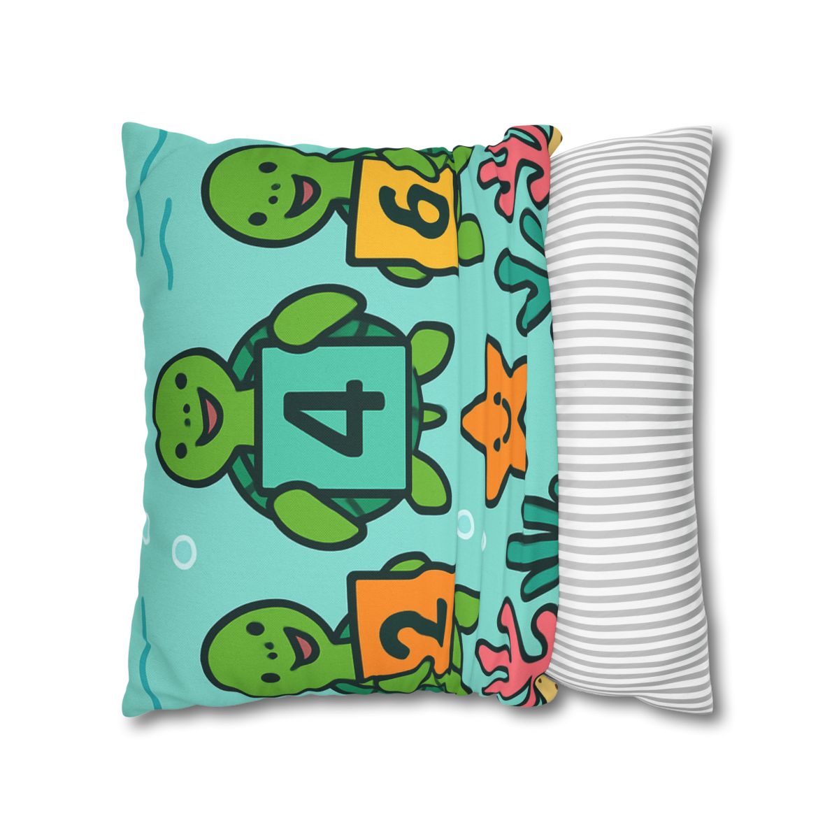 Coral Reef Math Parade Of Sea Turtles soft cotton pillow cases