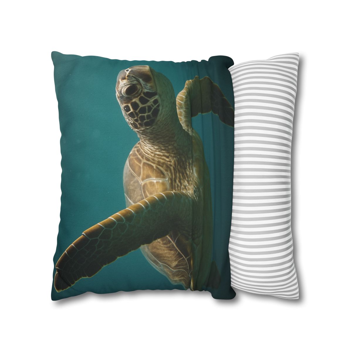 Nebula Glide Green Sea Turtle personalized pillow covers
