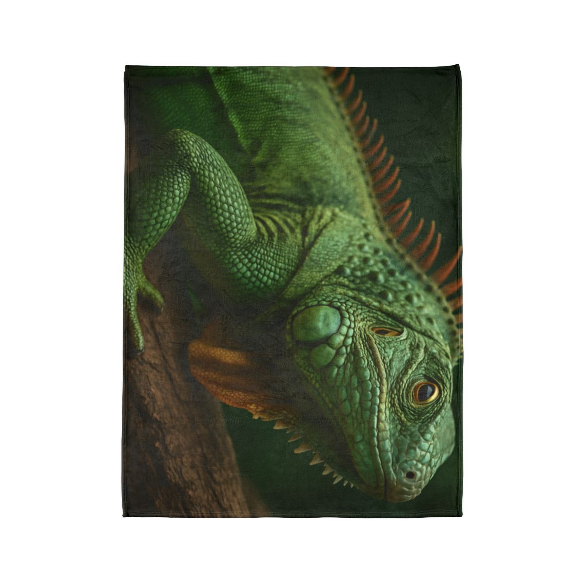 Sunlit Perch Green Iguana unique gift blanketscustom blankets